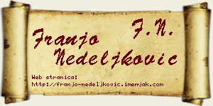Franjo Nedeljković vizit kartica